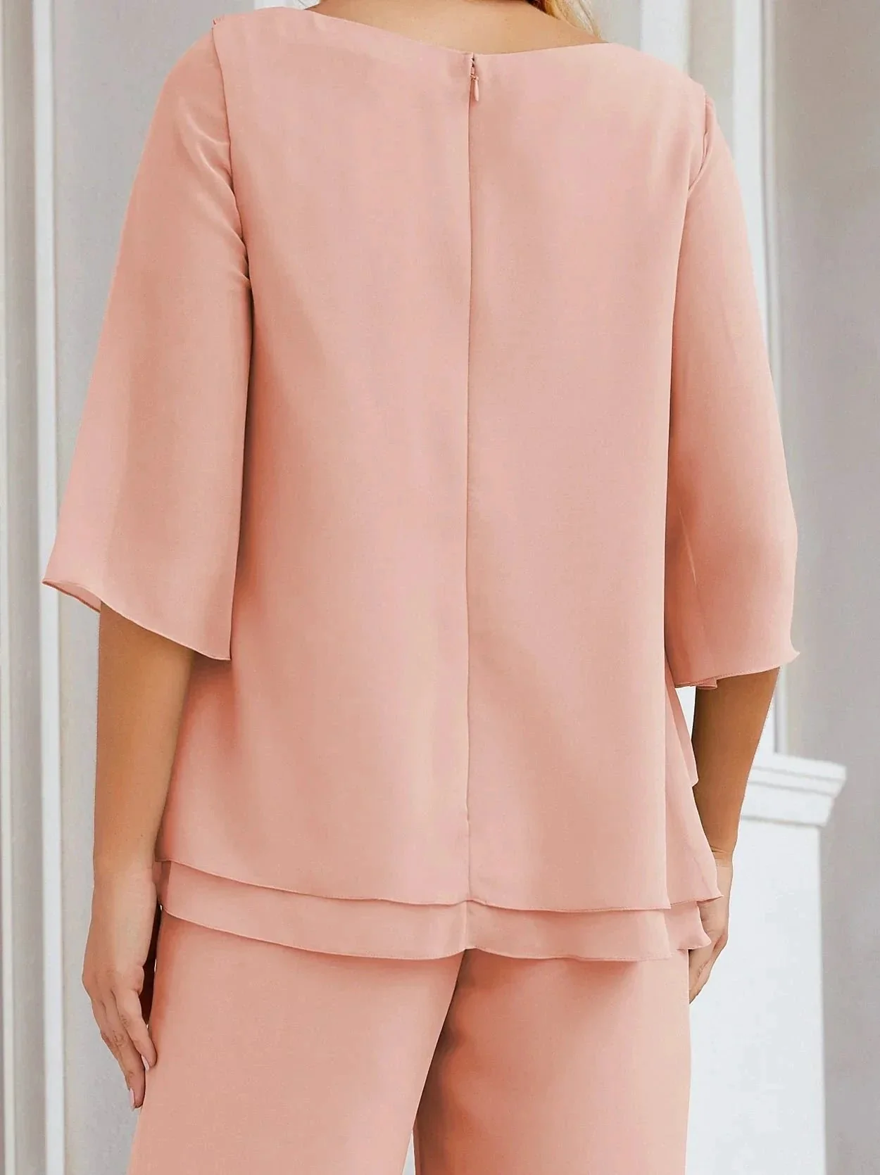 Sunnderly Elegant 2 Piece Mother of The Bride Dress Plus Size Pant Suits Ruffle Layers Sliver Housecoat SY28064 - Image 27
