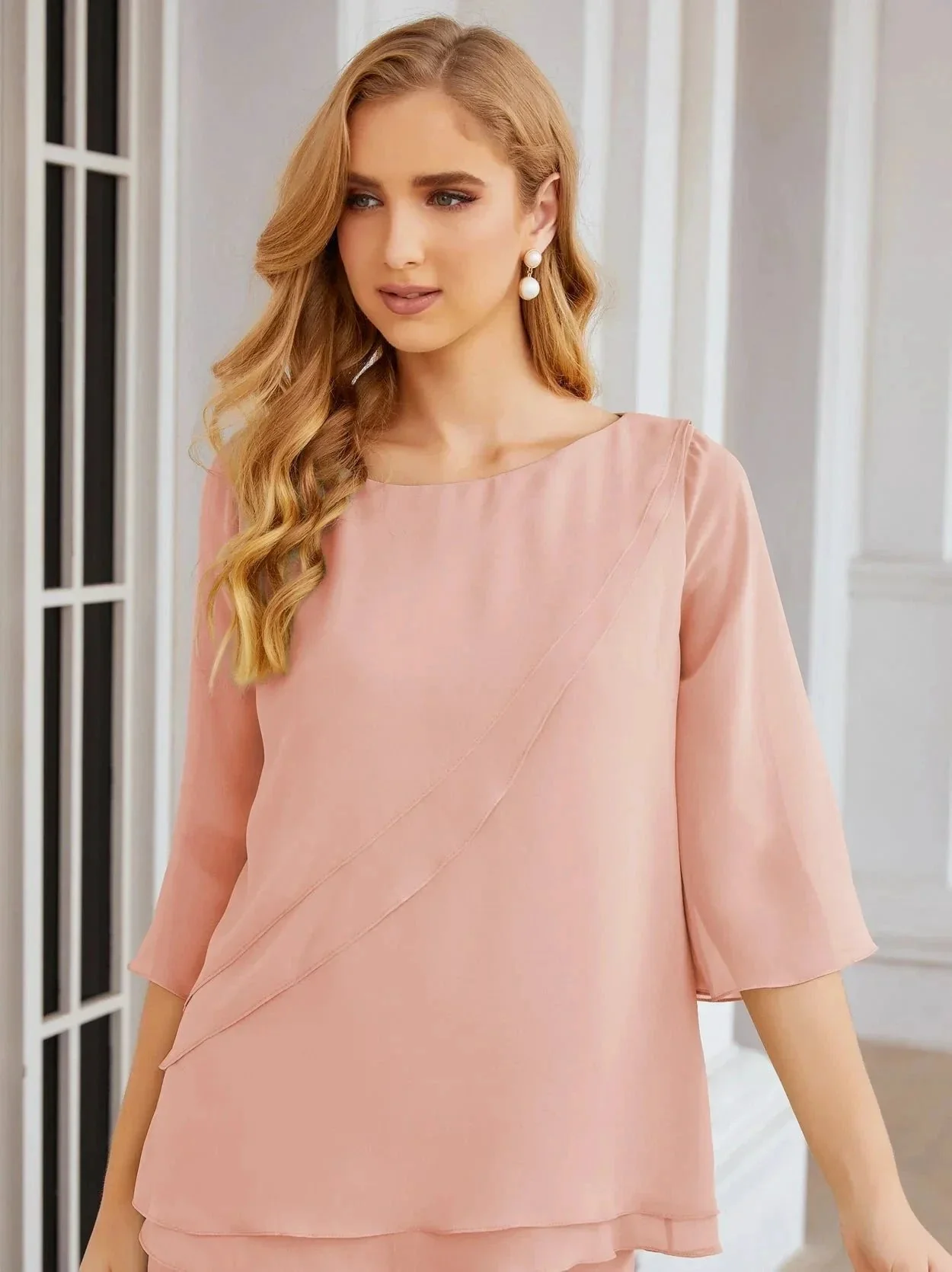 Sunnderly Elegant 2 Piece Mother of The Bride Dress Plus Size Pant Suits Ruffle Layers Sliver Housecoat SY28064 - Image 28