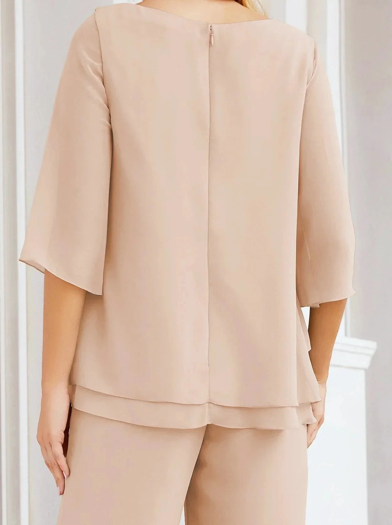 Sunnderly Elegant 2 Piece Mother of The Bride Dress Plus Size Pant Suits Ruffle Layers Sliver Housecoat SY28064 - Image 36