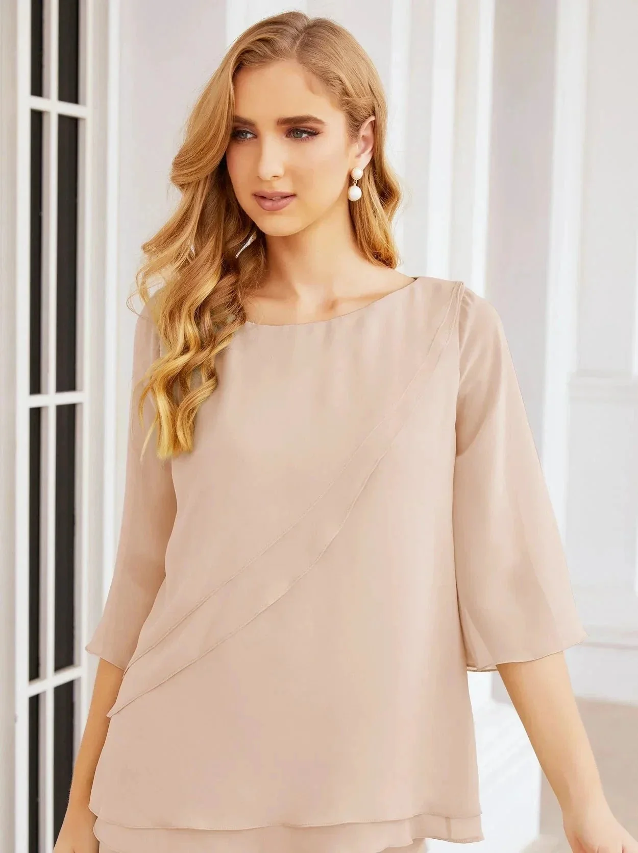 Sunnderly Elegant 2 Piece Mother of The Bride Dress Plus Size Pant Suits Ruffle Layers Sliver Housecoat SY28064 - Image 37