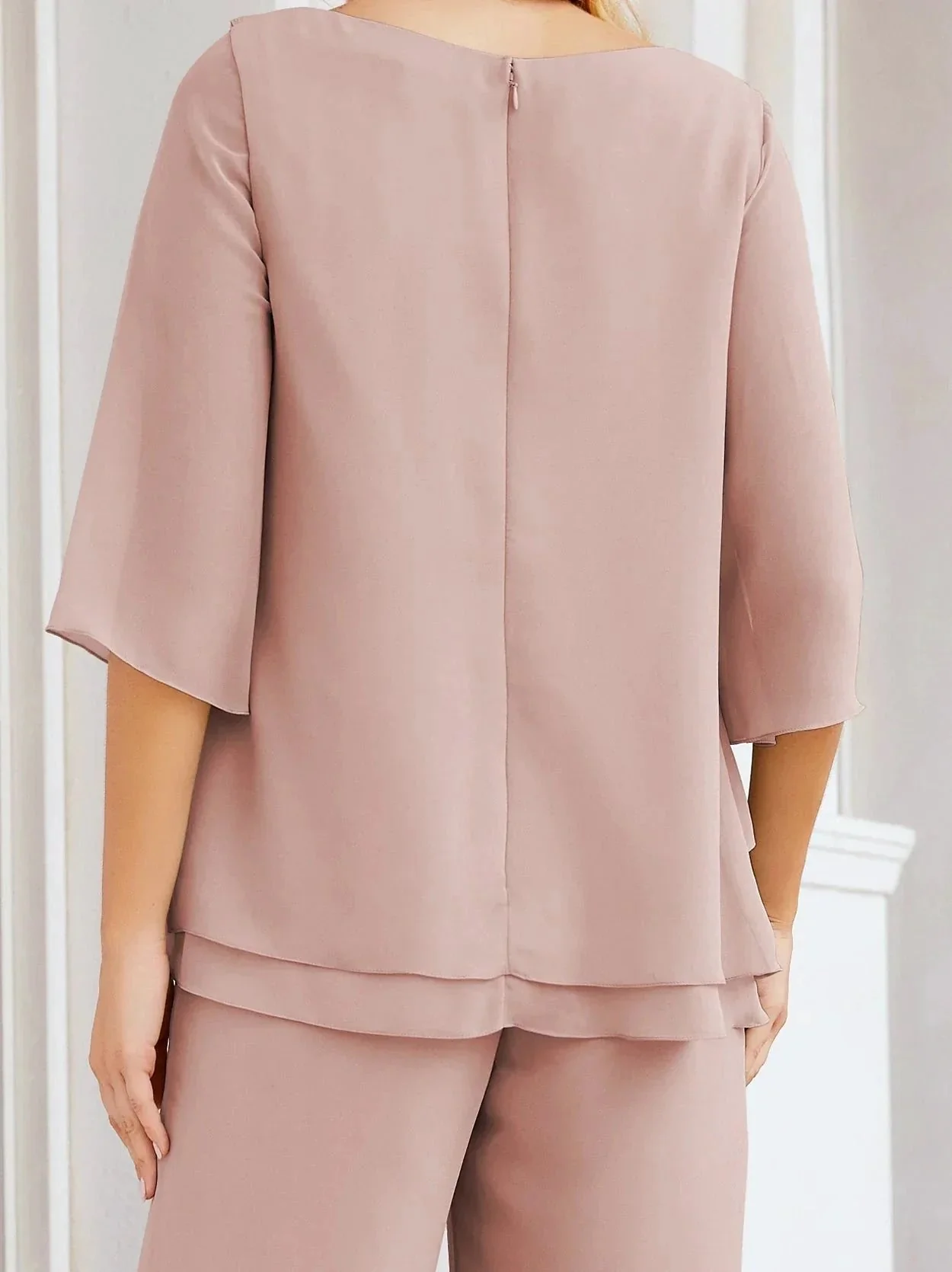 Sunnderly Elegant 2 Piece Mother of The Bride Dress Plus Size Pant Suits Ruffle Layers Sliver Housecoat SY28064 - Image 41