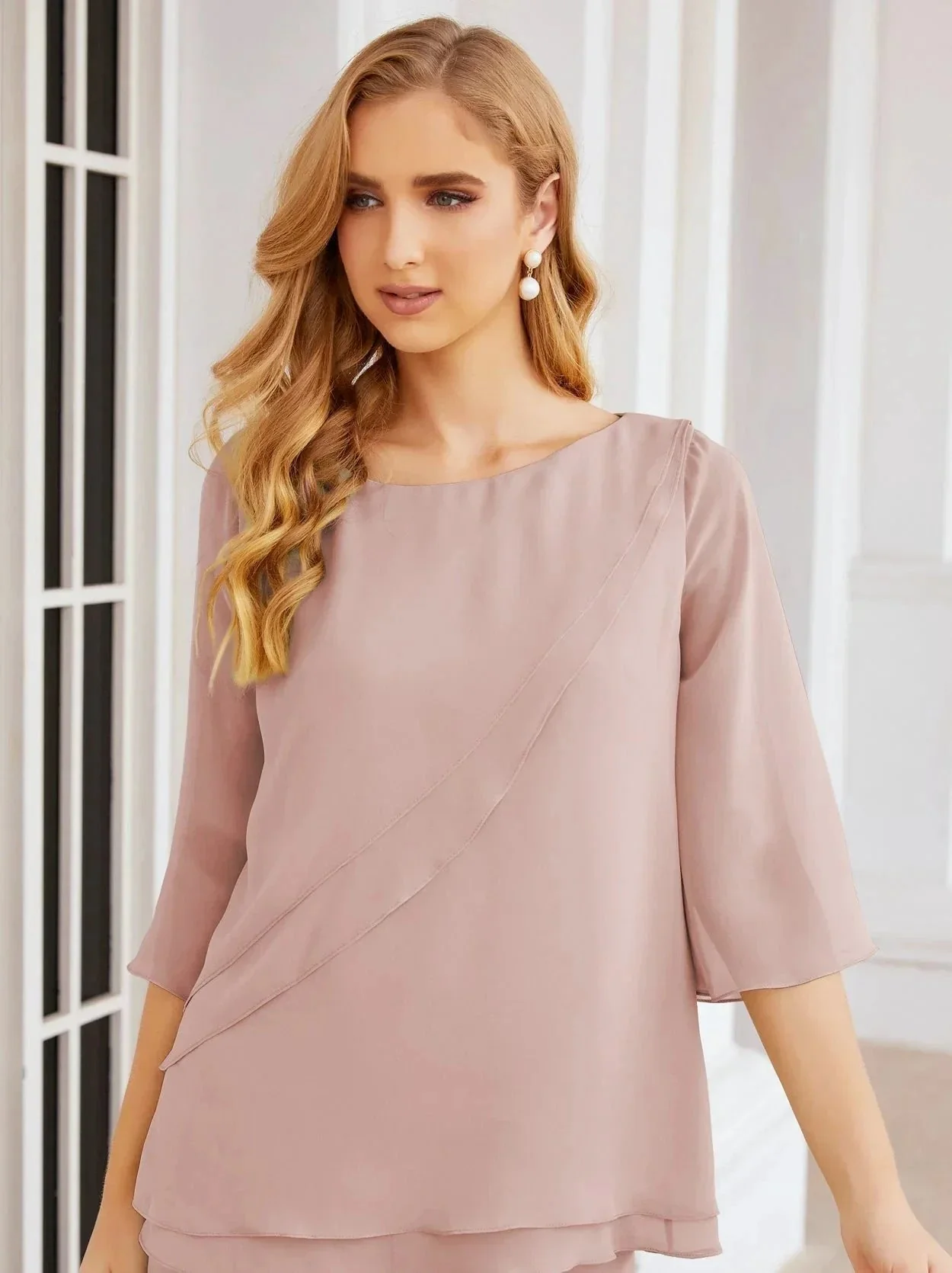 Sunnderly Elegant 2 Piece Mother of The Bride Dress Plus Size Pant Suits Ruffle Layers Sliver Housecoat SY28064 - Image 42