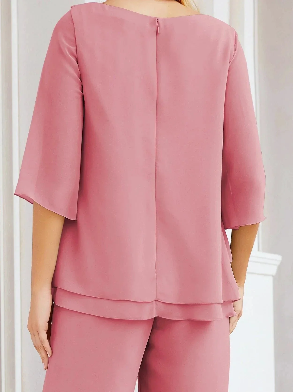 Sunnderly Elegant 2 Piece Mother of The Bride Dress Plus Size Pant Suits Ruffle Layers Sliver Housecoat SY28064 - Image 51