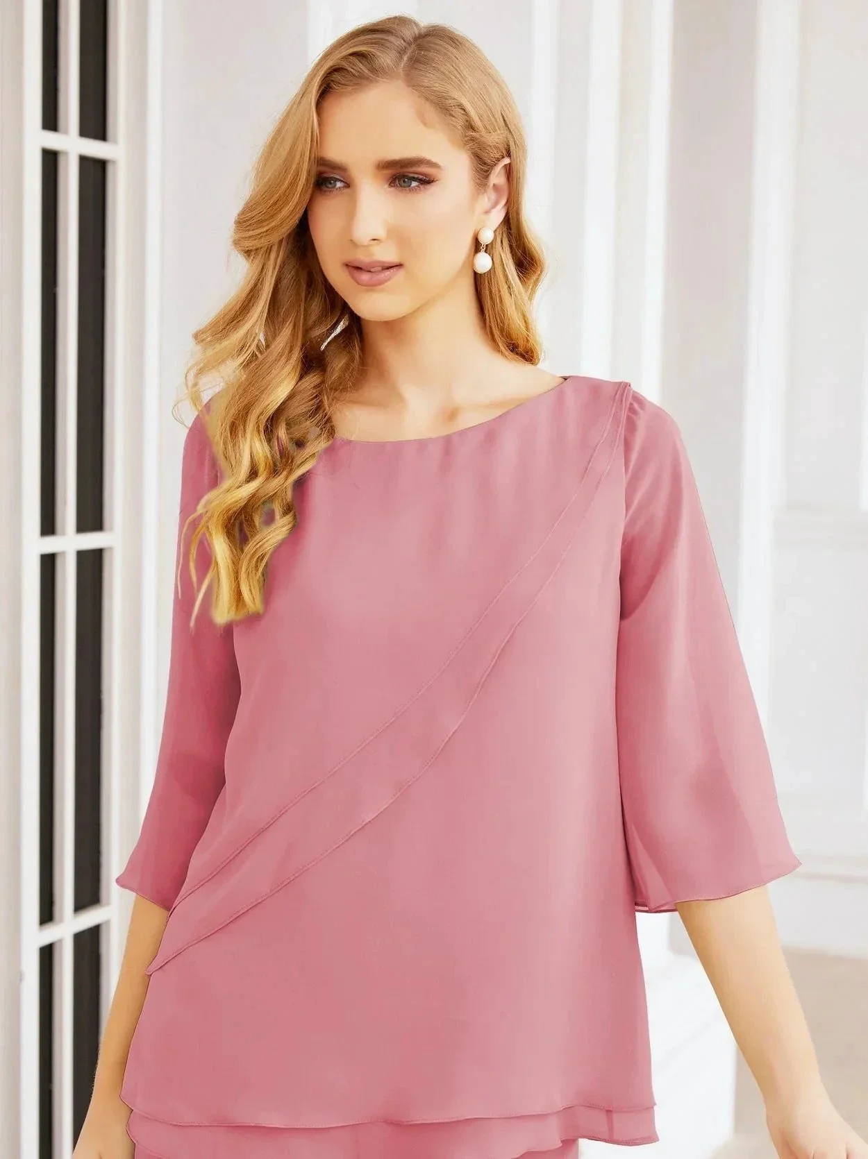 Sunnderly Elegant 2 Piece Mother of The Bride Dress Plus Size Pant Suits Ruffle Layers Sliver Housecoat SY28064 - Image 52