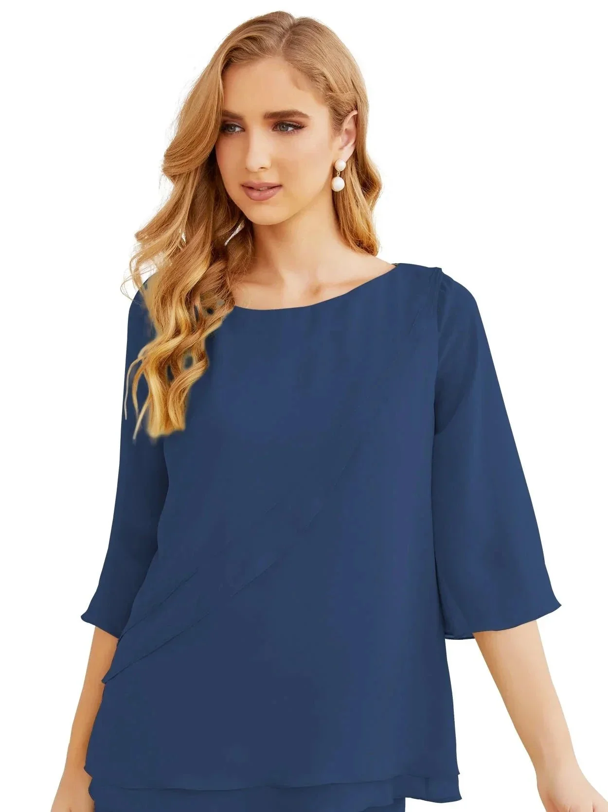 Sunnderly Elegant 2 Piece Mother of The Bride Dress Plus Size Pant Suits Ruffle Layers Sliver Housecoat SY28064 - Image 62