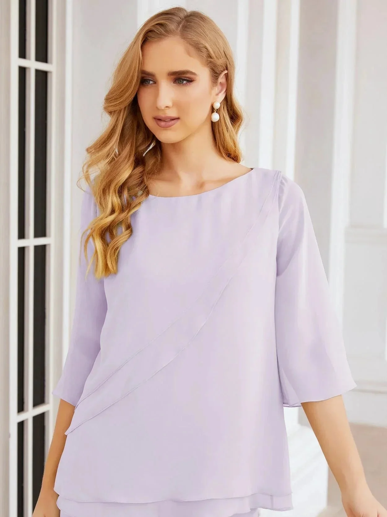 Sunnderly Elegant 2 Piece Mother of The Bride Dress Plus Size Pant Suits Ruffle Layers Sliver Housecoat SY28064 - Image 67