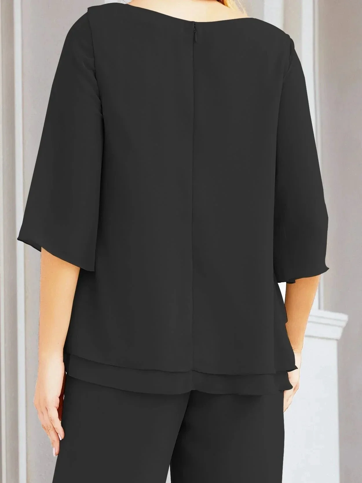 Sunnderly Elegant 2 Piece Mother of The Bride Dress Plus Size Pant Suits Ruffle Layers Sliver Housecoat SY28064 - Image 71
