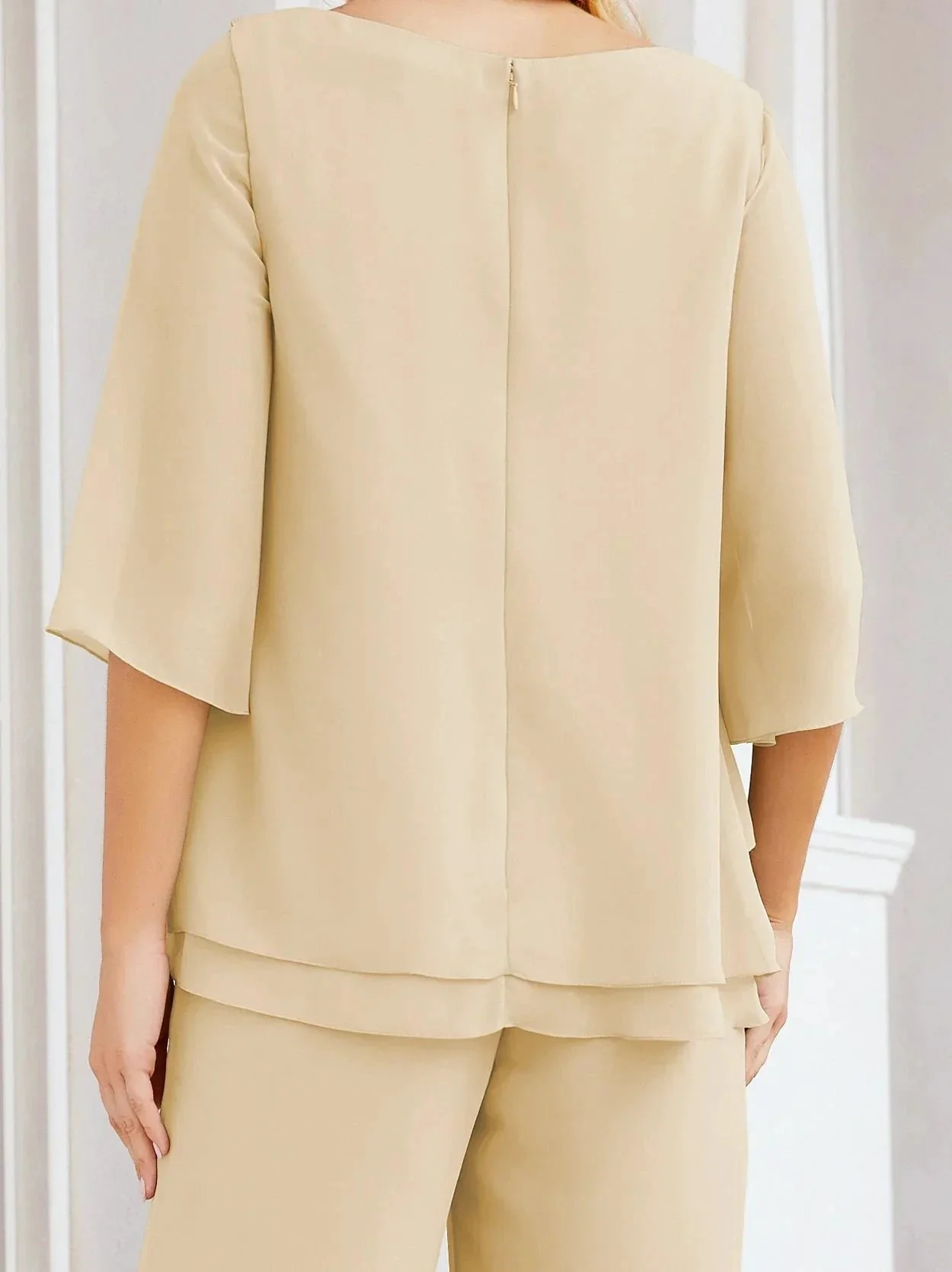 Sunnderly Elegant 2 Piece Mother of The Bride Dress Plus Size Pant Suits Ruffle Layers Sliver Housecoat SY28064 - Image 76