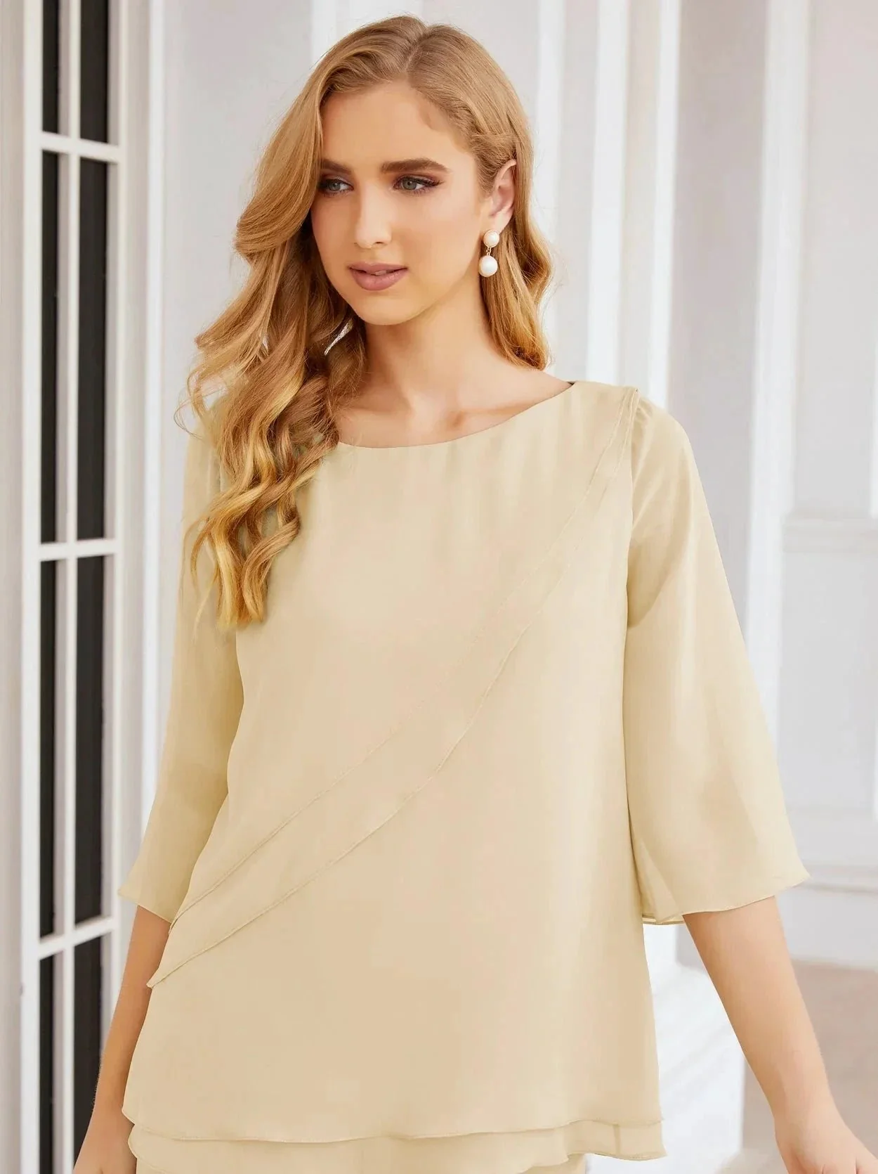 Sunnderly Elegant 2 Piece Mother of The Bride Dress Plus Size Pant Suits Ruffle Layers Sliver Housecoat SY28064 - Image 77