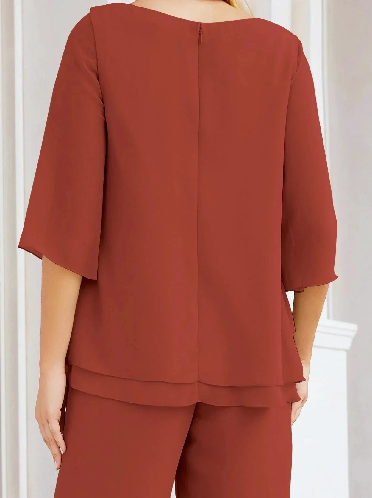 Sunnderly Elegant 2 Piece Mother of The Bride Dress Plus Size Pant Suits Ruffle Layers Sliver Housecoat SY28064 - Image 91