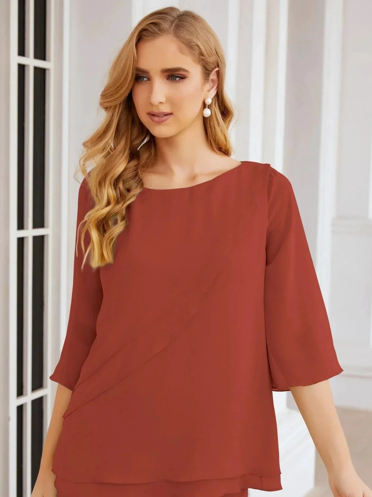 Sunnderly Elegant 2 Piece Mother of The Bride Dress Plus Size Pant Suits Ruffle Layers Sliver Housecoat SY28064 - Image 92