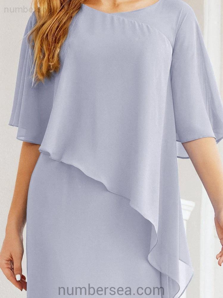 Sunnderly Formal Party Gown Dress Long Mother of The Bride Dresses with Ruffle Cape SY28026 - Image 10