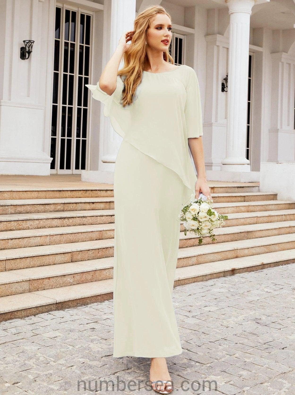 Sunnderly Formal Party Gown Dress Long Mother of The Bride Dresses with Ruffle Cape SY28026 - Image 101
