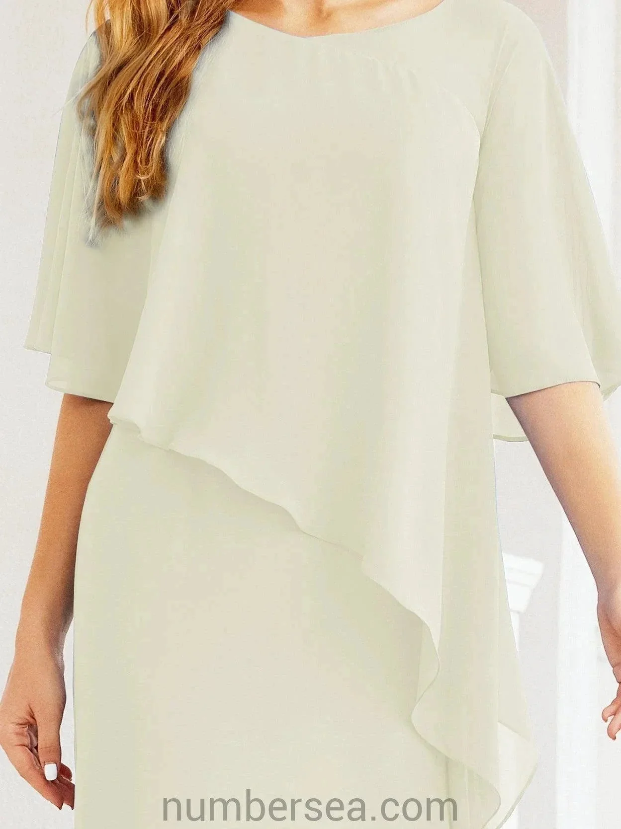 Sunnderly Formal Party Gown Dress Long Mother of The Bride Dresses with Ruffle Cape SY28026 - Image 102