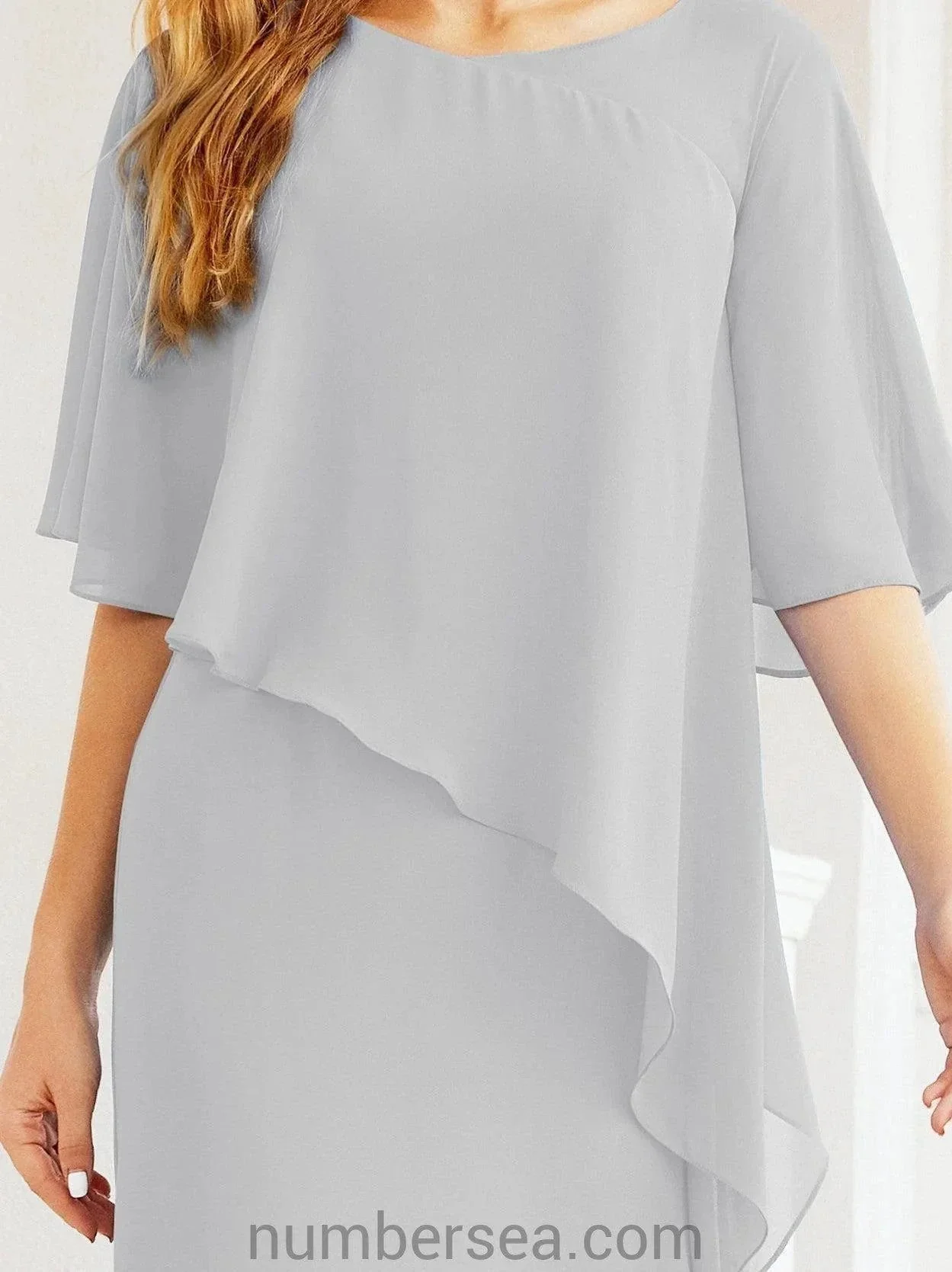 Sunnderly Formal Party Gown Dress Long Mother of The Bride Dresses with Ruffle Cape SY28026 - Image 106