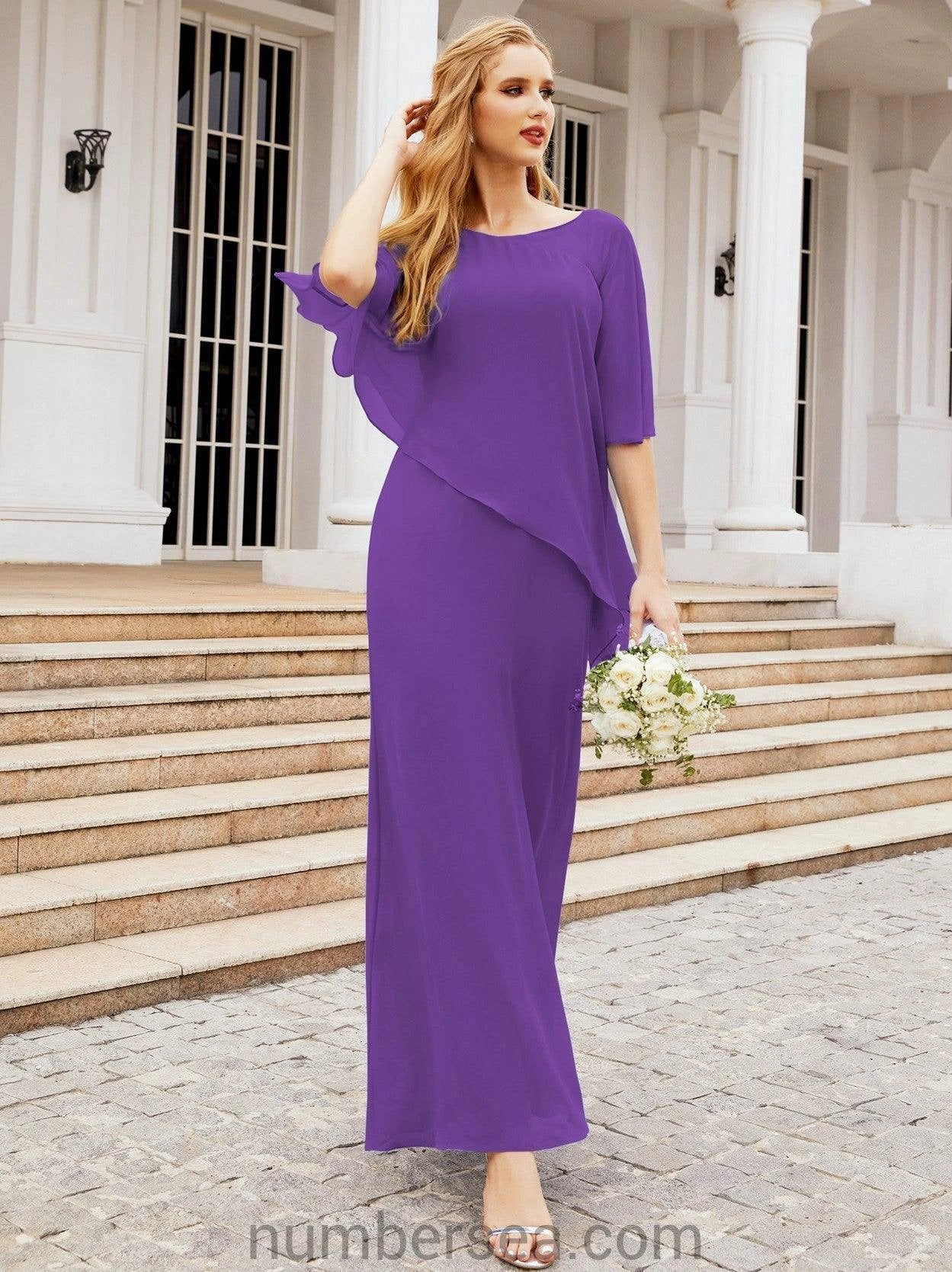 Sunnderly Formal Party Gown Dress Long Mother of The Bride Dresses with Ruffle Cape SY28026 - Image 109