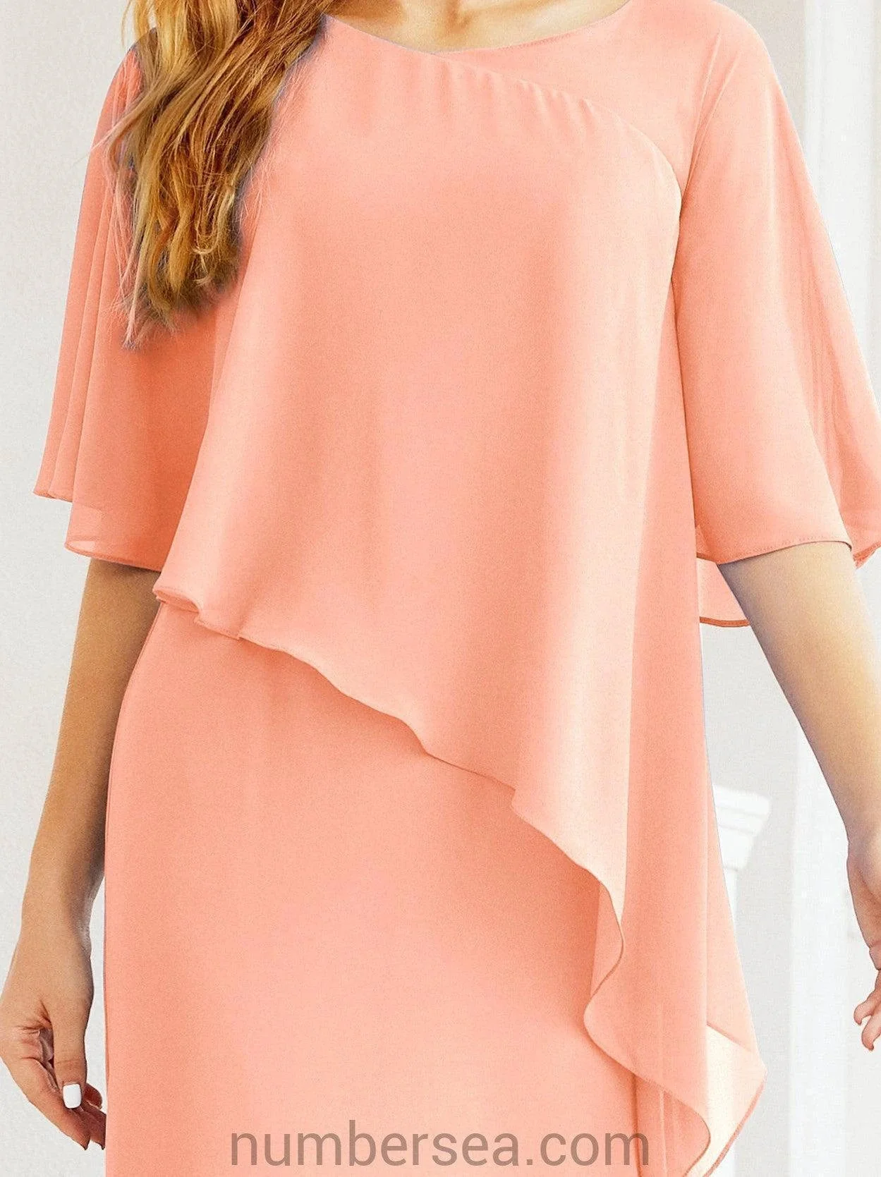 Sunnderly Formal Party Gown Dress Long Mother of The Bride Dresses with Ruffle Cape SY28026 - Image 114