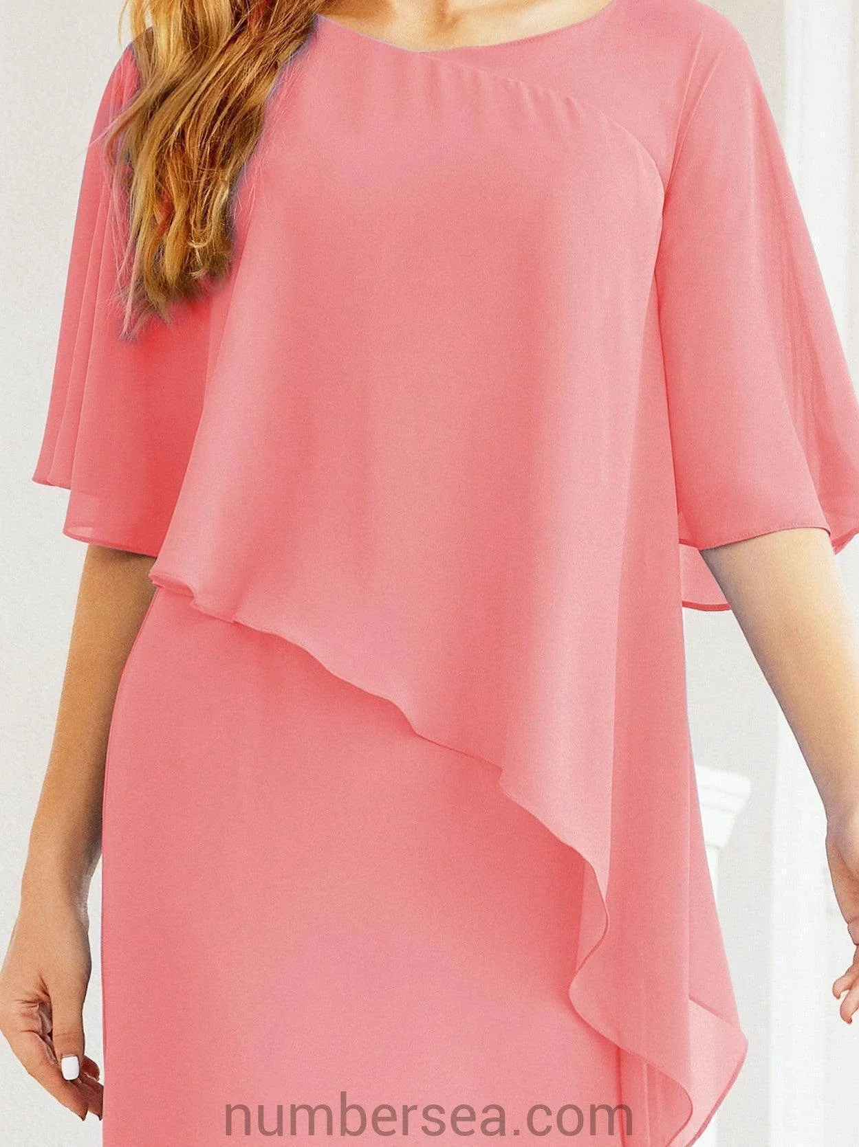 Sunnderly Formal Party Gown Dress Long Mother of The Bride Dresses with Ruffle Cape SY28026 - Image 118
