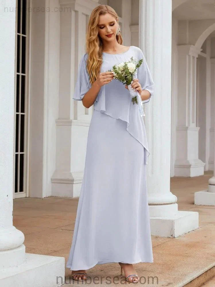 Sunnderly Formal Party Gown Dress Long Mother of The Bride Dresses with Ruffle Cape SY28026 - Image 12