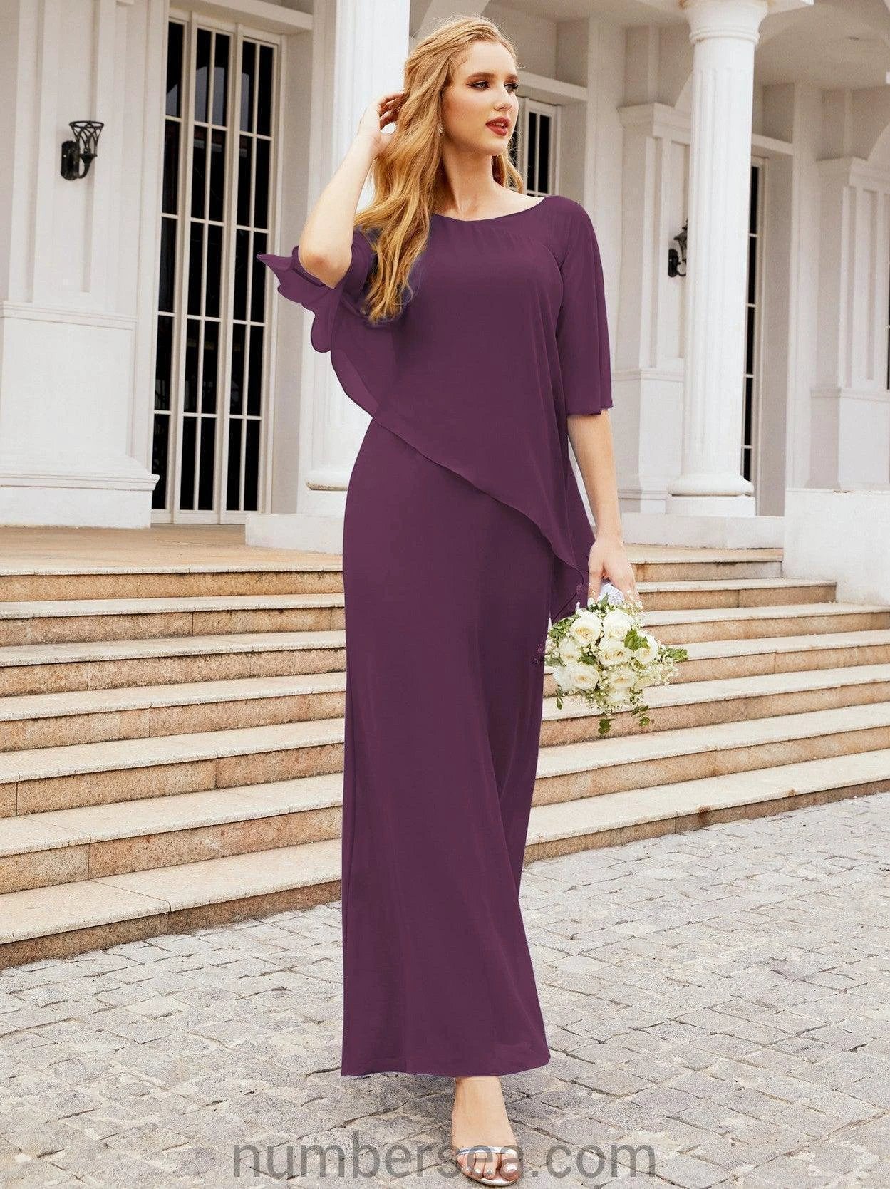 Sunnderly Formal Party Gown Dress Long Mother of The Bride Dresses with Ruffle Cape SY28026 - Image 121