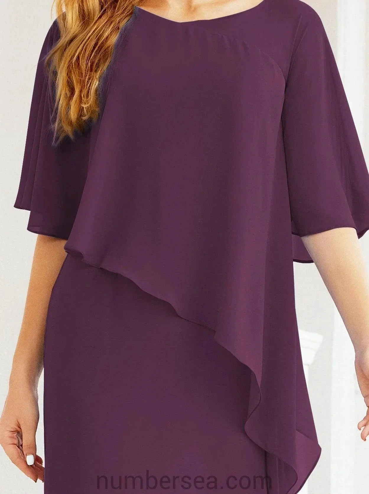 Sunnderly Formal Party Gown Dress Long Mother of The Bride Dresses with Ruffle Cape SY28026 - Image 122
