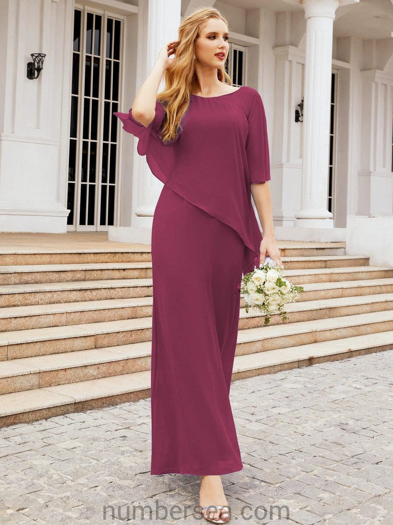 Sunnderly Formal Party Gown Dress Long Mother of The Bride Dresses with Ruffle Cape SY28026 - Image 133