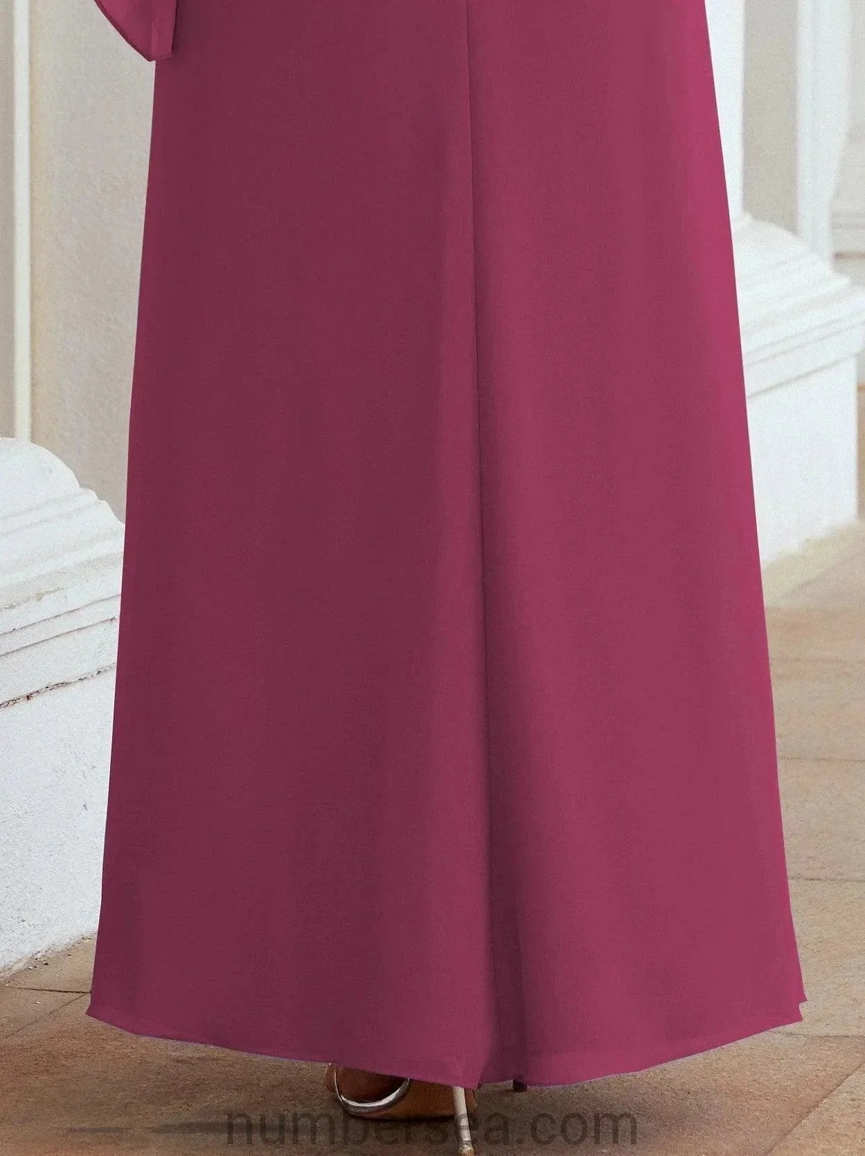 Sunnderly Formal Party Gown Dress Long Mother of The Bride Dresses with Ruffle Cape SY28026 - Image 135