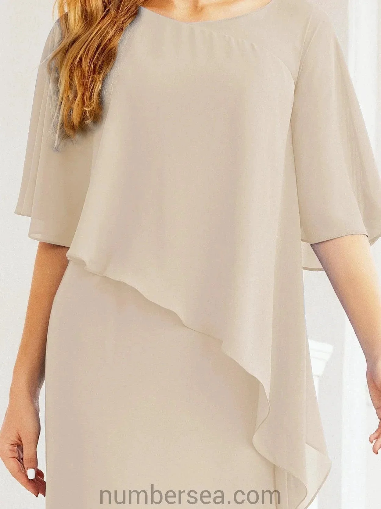 Sunnderly Formal Party Gown Dress Long Mother of The Bride Dresses with Ruffle Cape SY28026 - Image 138