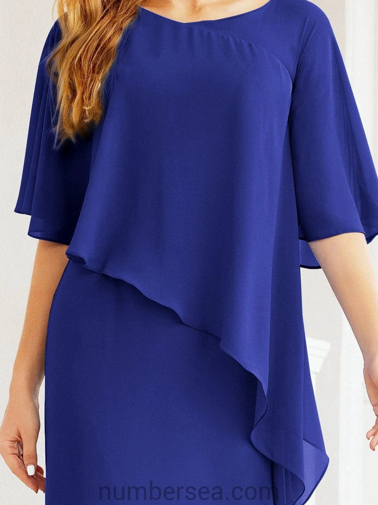 Sunnderly Formal Party Gown Dress Long Mother of The Bride Dresses with Ruffle Cape SY28026 - Image 146