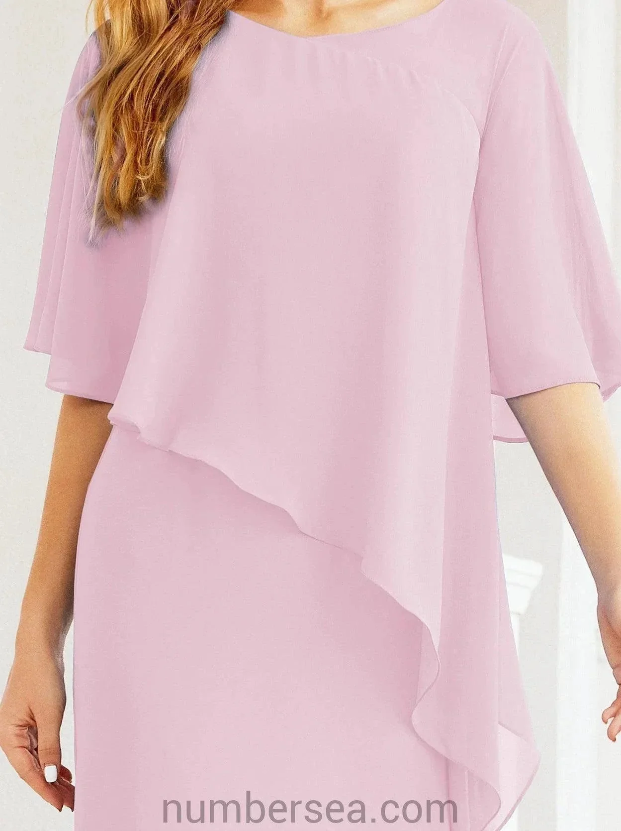 Sunnderly Formal Party Gown Dress Long Mother of The Bride Dresses with Ruffle Cape SY28026 - Image 154