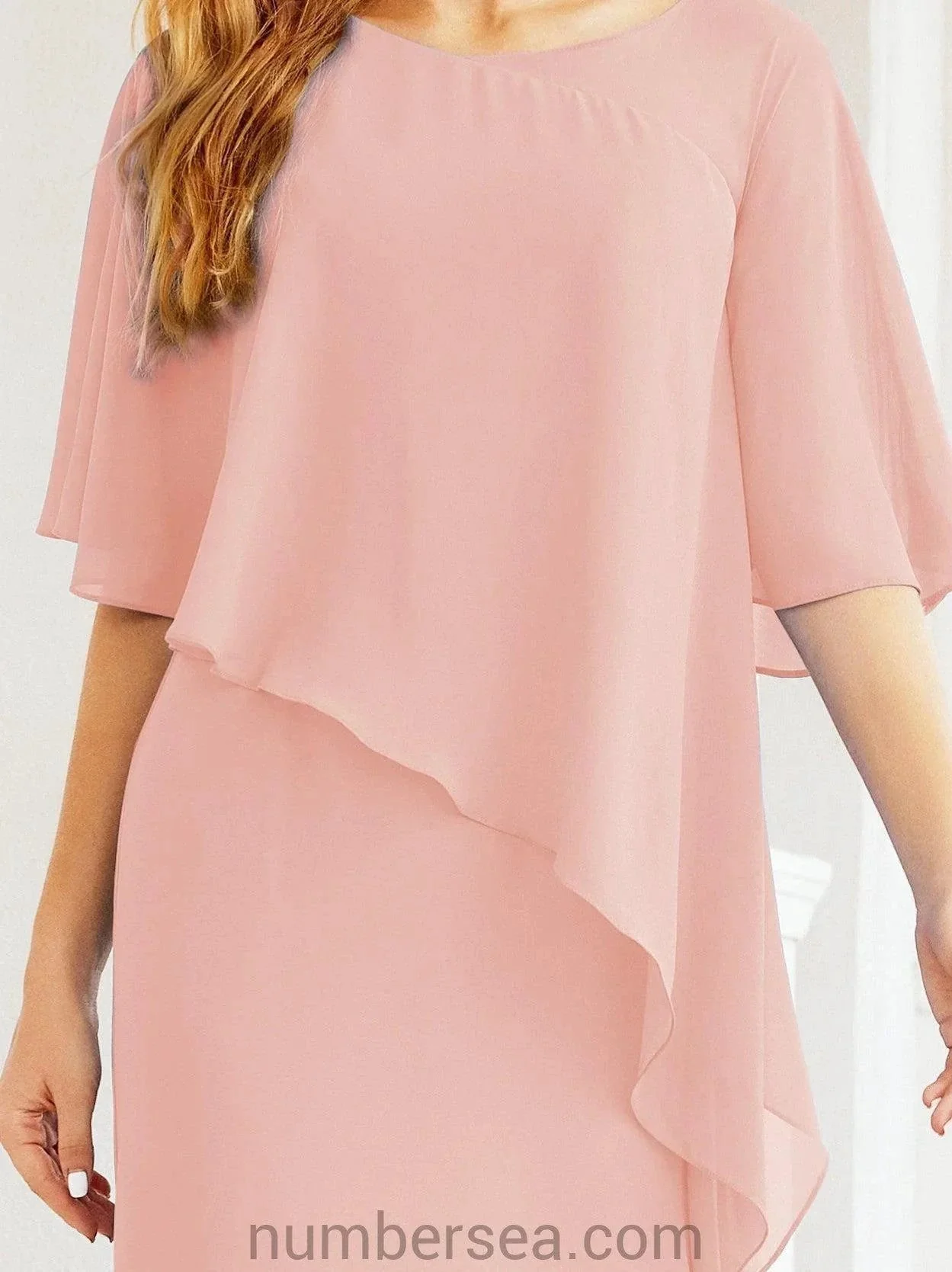 Sunnderly Formal Party Gown Dress Long Mother of The Bride Dresses with Ruffle Cape SY28026 - Image 158