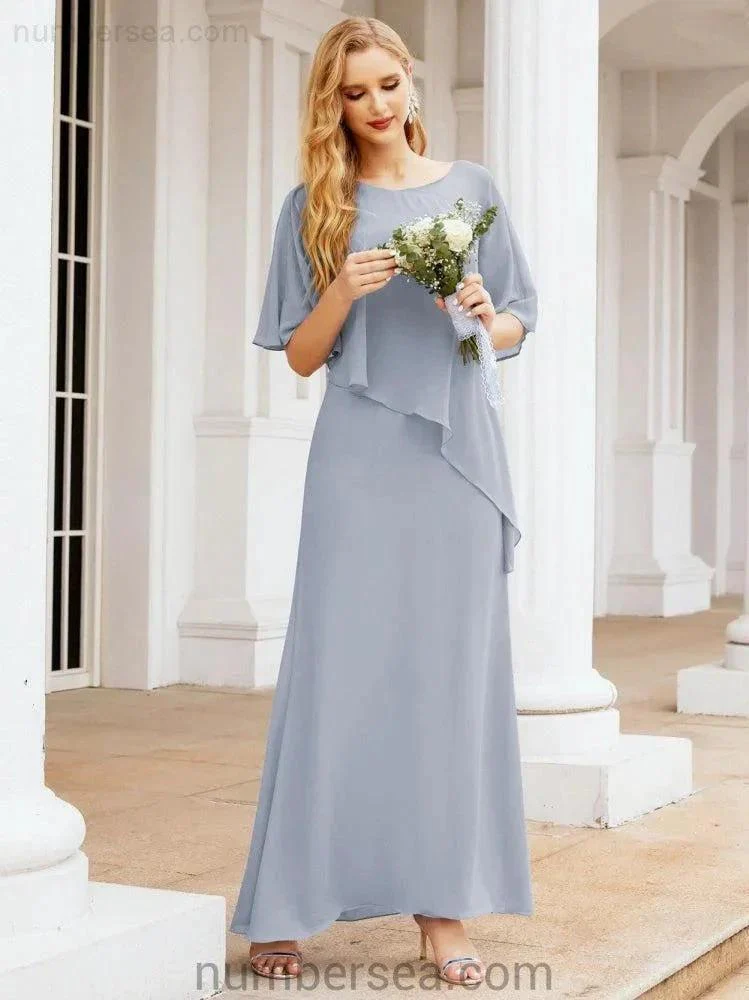 Sunnderly Formal Party Gown Dress Long Mother of The Bride Dresses with Ruffle Cape SY28026 - Image 16