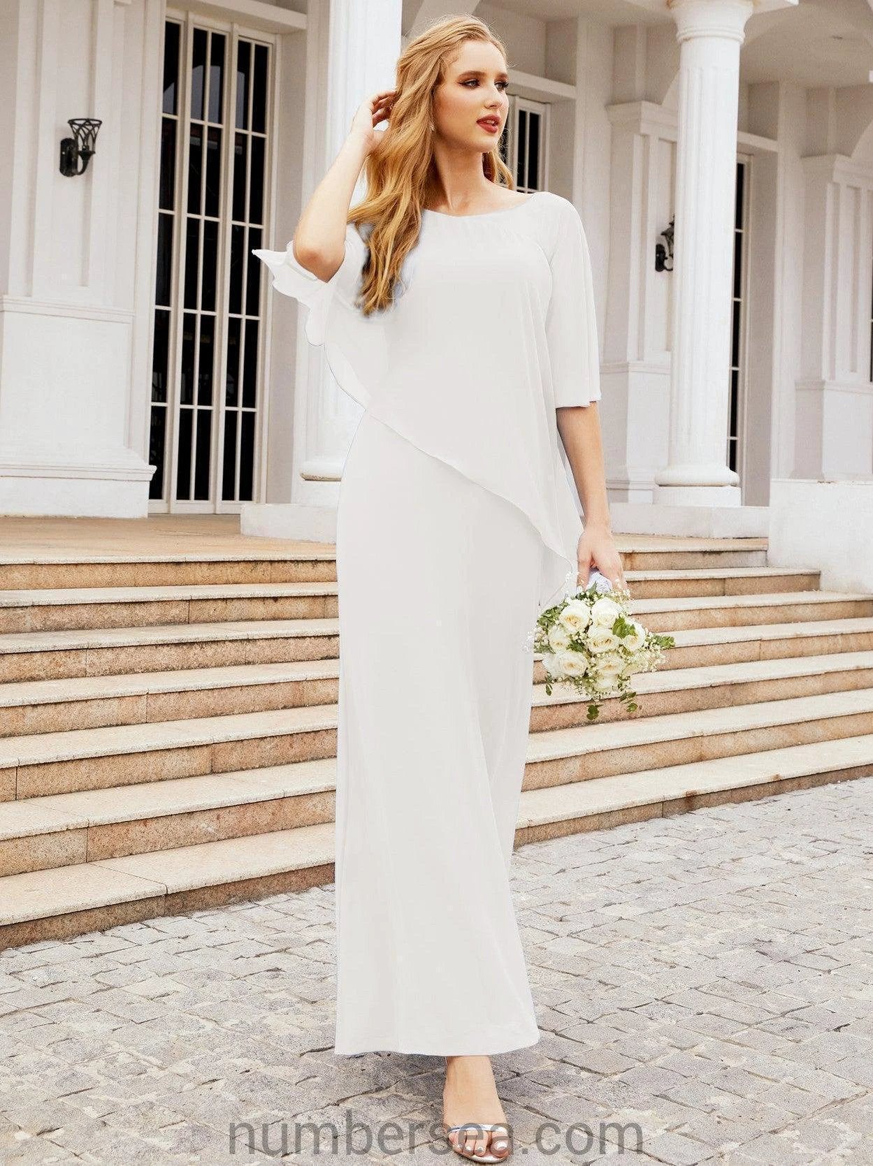 Sunnderly Formal Party Gown Dress Long Mother of The Bride Dresses with Ruffle Cape SY28026 - Image 165