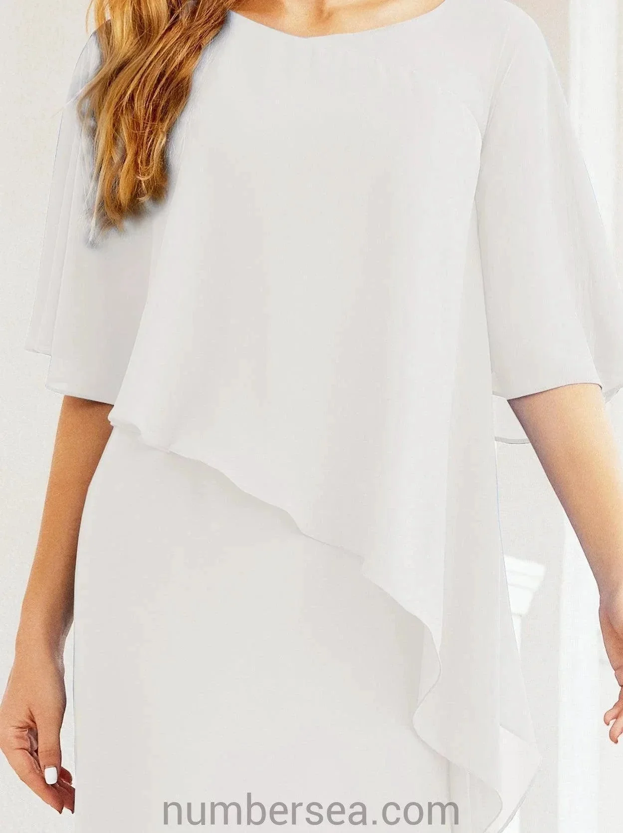 Sunnderly Formal Party Gown Dress Long Mother of The Bride Dresses with Ruffle Cape SY28026 - Image 166