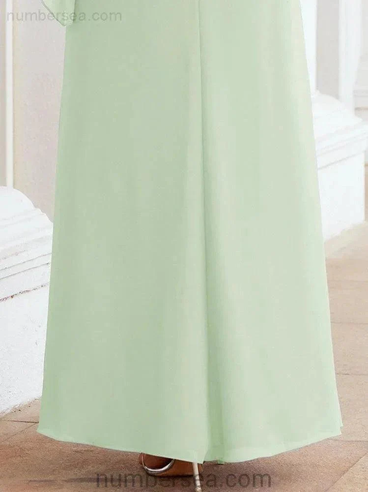 Sunnderly Formal Party Gown Dress Long Mother of The Bride Dresses with Ruffle Cape SY28026 - Image 19