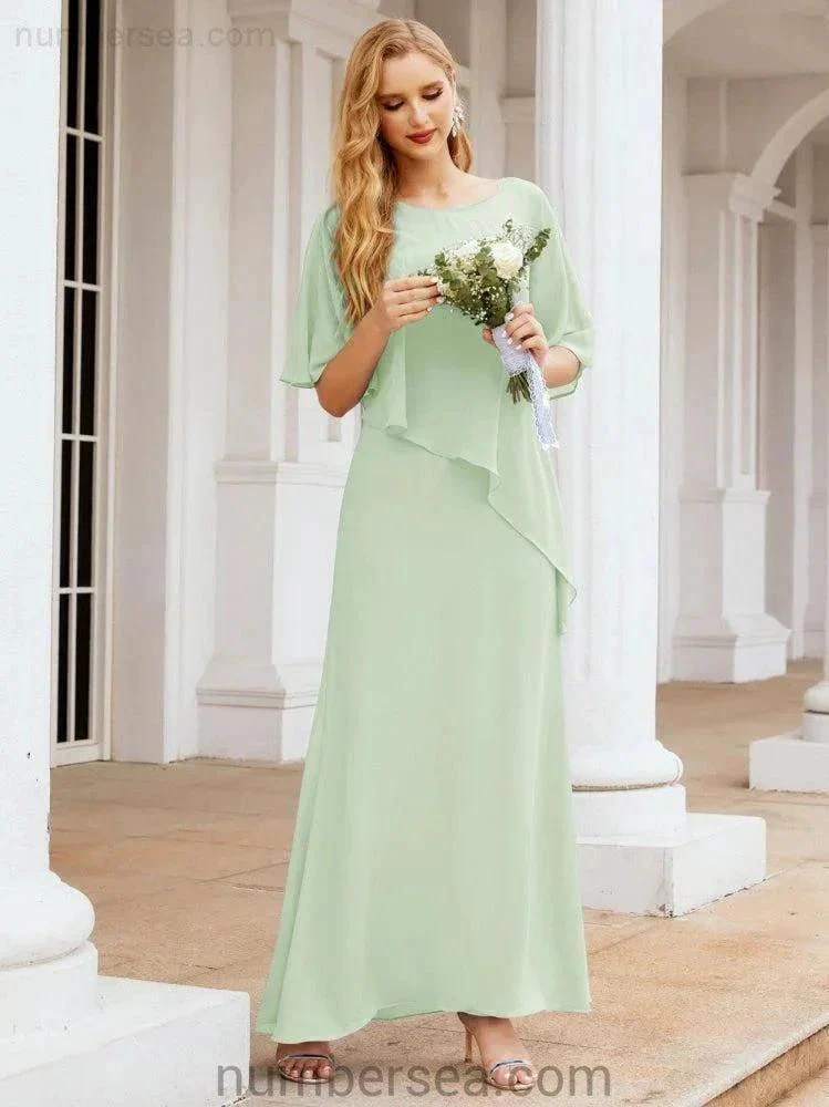 Sunnderly Formal Party Gown Dress Long Mother of The Bride Dresses with Ruffle Cape SY28026 - Image 20