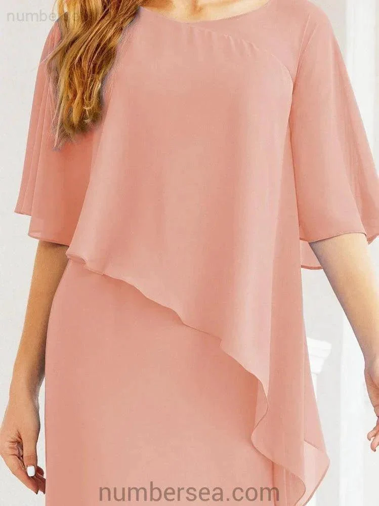 Sunnderly Formal Party Gown Dress Long Mother of The Bride Dresses with Ruffle Cape SY28026 - Image 22