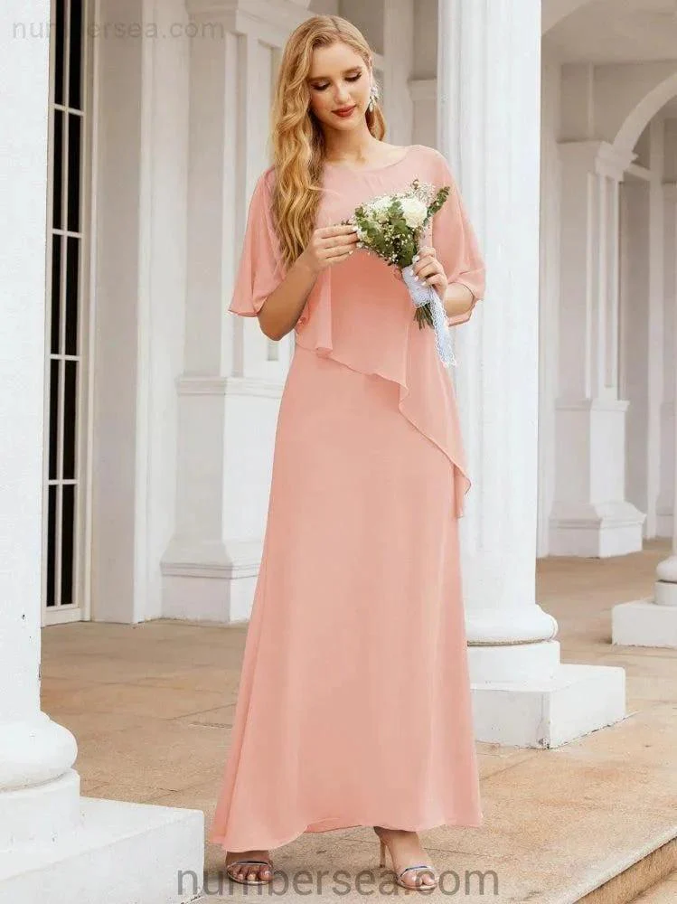 Sunnderly Formal Party Gown Dress Long Mother of The Bride Dresses with Ruffle Cape SY28026 - Image 24