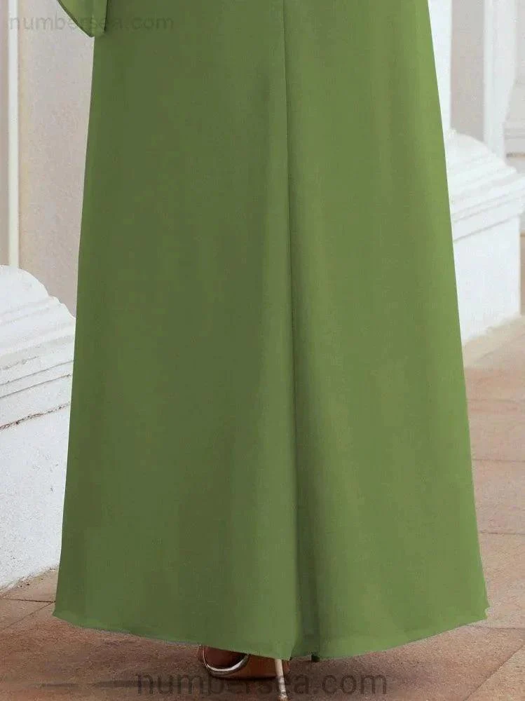 Sunnderly Formal Party Gown Dress Long Mother of The Bride Dresses with Ruffle Cape SY28026 - Image 27