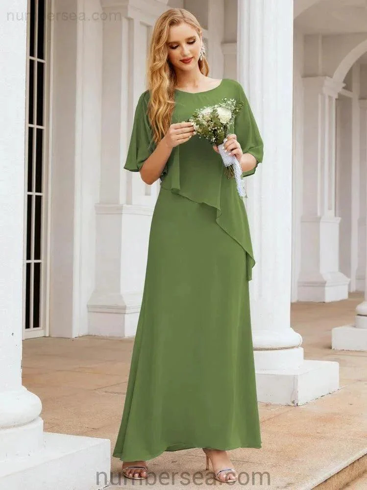 Sunnderly Formal Party Gown Dress Long Mother of The Bride Dresses with Ruffle Cape SY28026 - Image 28