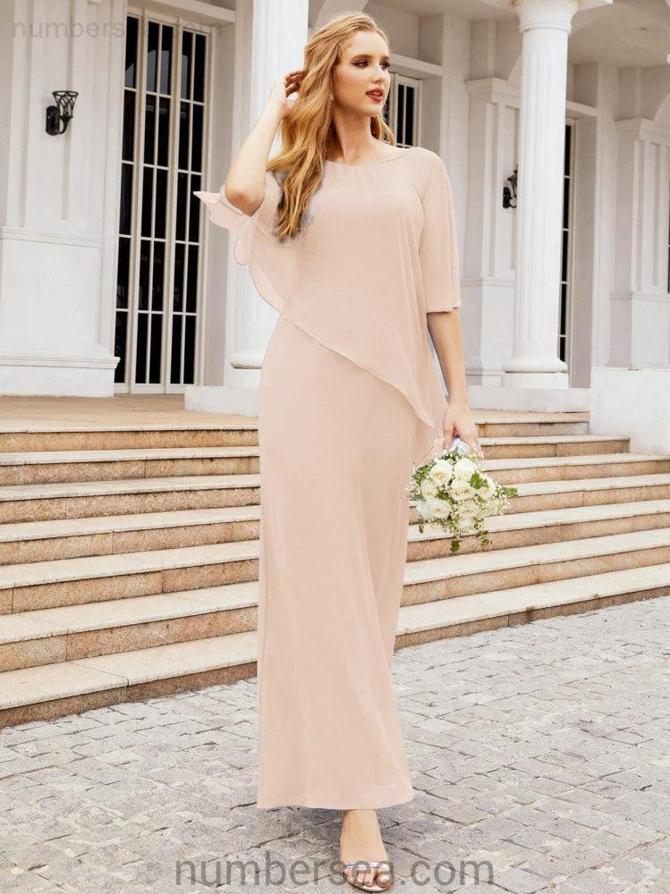 Sunnderly Formal Party Gown Dress Long Mother of The Bride Dresses with Ruffle Cape SY28026 - Image 29