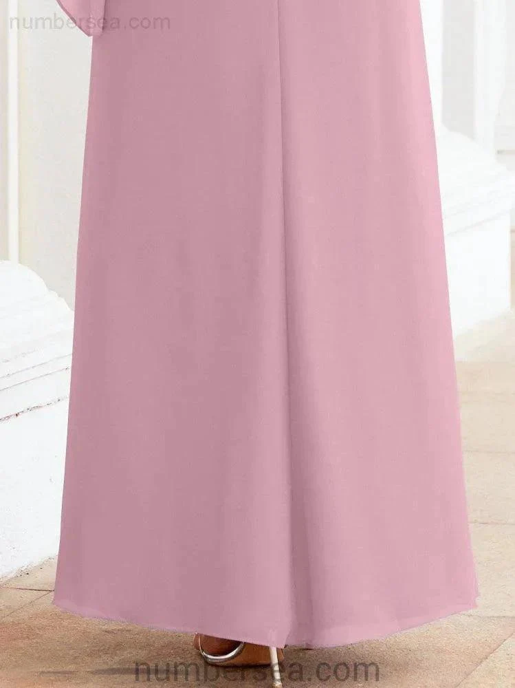 Sunnderly Formal Party Gown Dress Long Mother of The Bride Dresses with Ruffle Cape SY28026 - Image 3