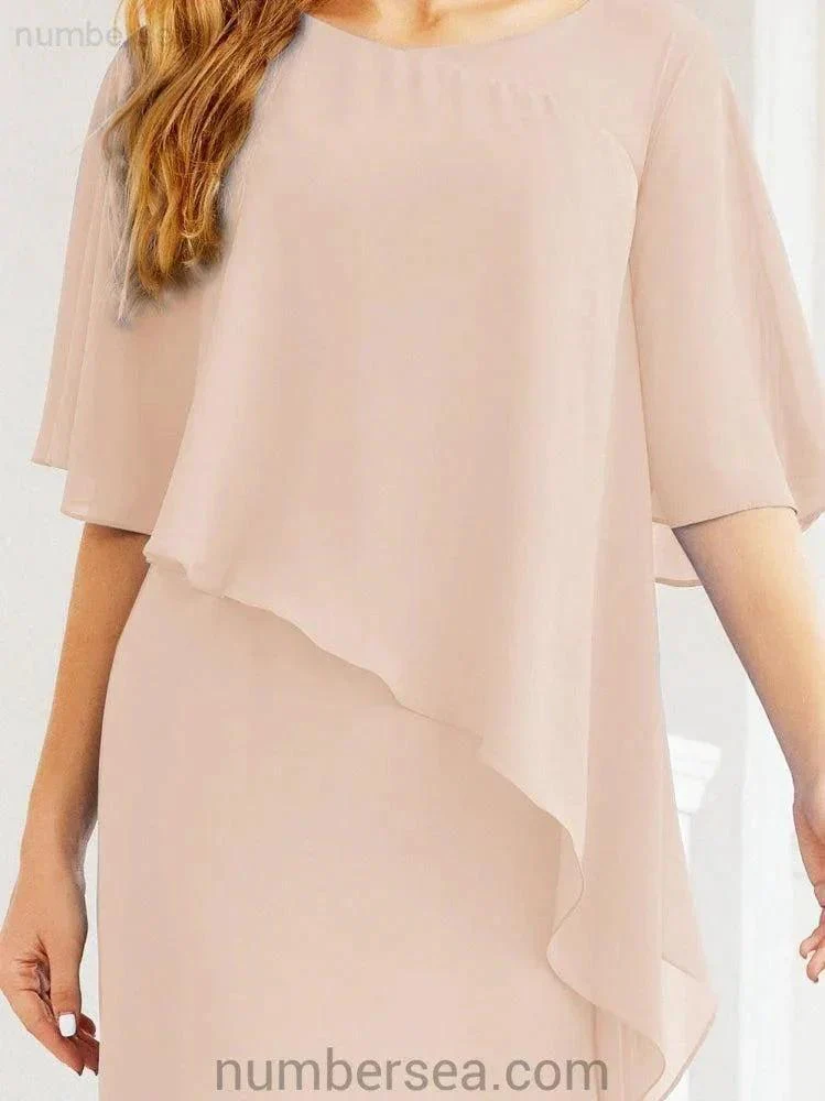 Sunnderly Formal Party Gown Dress Long Mother of The Bride Dresses with Ruffle Cape SY28026 - Image 30