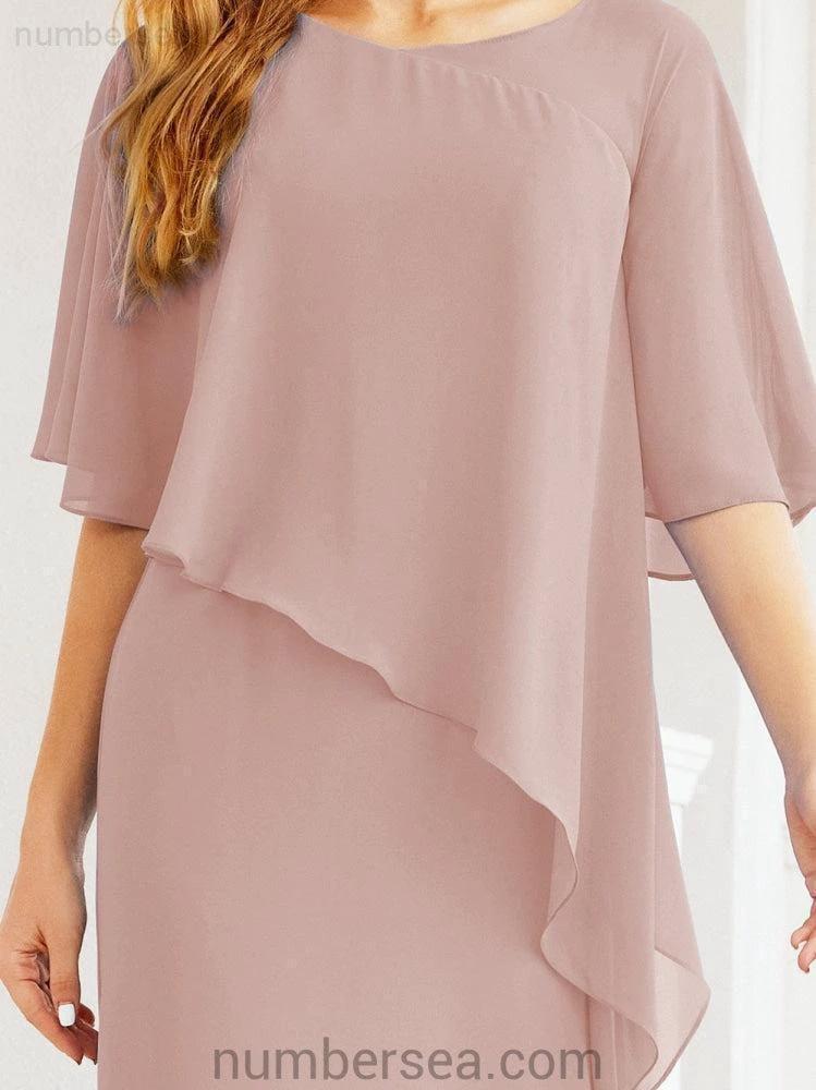Sunnderly Formal Party Gown Dress Long Mother of The Bride Dresses with Ruffle Cape SY28026 - Image 34