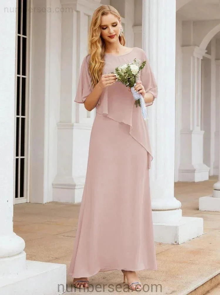 Sunnderly Formal Party Gown Dress Long Mother of The Bride Dresses with Ruffle Cape SY28026 - Image 36
