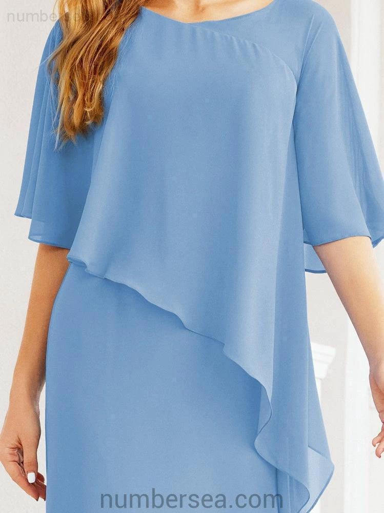 Sunnderly Formal Party Gown Dress Long Mother of The Bride Dresses with Ruffle Cape SY28026 - Image 38