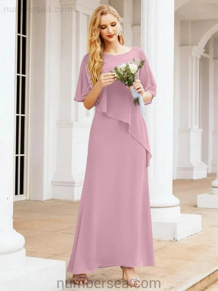 Sunnderly Formal Party Gown Dress Long Mother of The Bride Dresses with Ruffle Cape SY28026 - Image 4