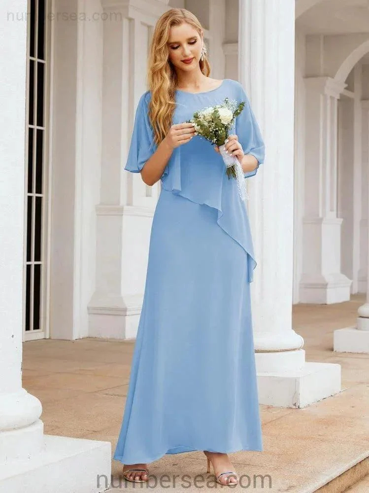 Sunnderly Formal Party Gown Dress Long Mother of The Bride Dresses with Ruffle Cape SY28026 - Image 40