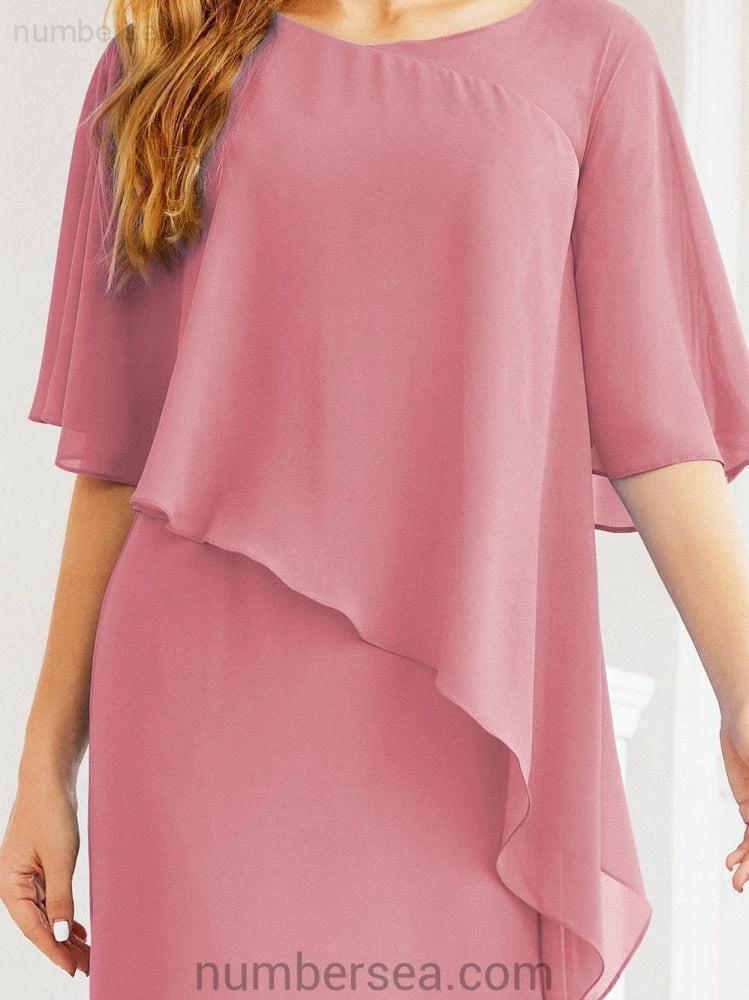 Sunnderly Formal Party Gown Dress Long Mother of The Bride Dresses with Ruffle Cape SY28026 - Image 42