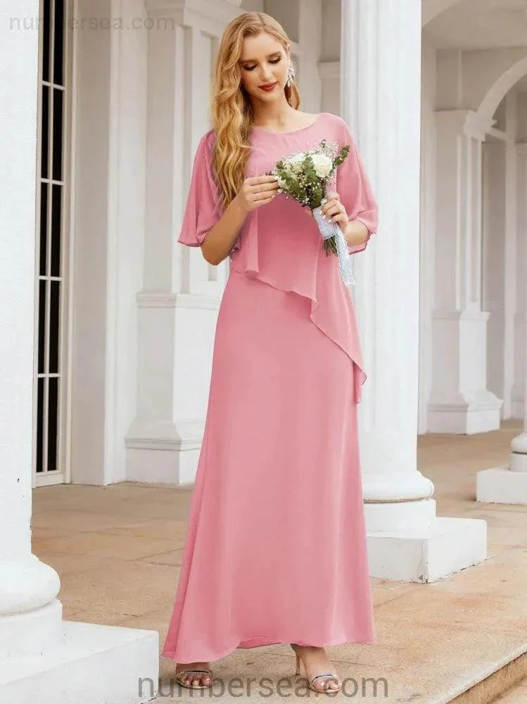 Sunnderly Formal Party Gown Dress Long Mother of The Bride Dresses with Ruffle Cape SY28026 - Image 44